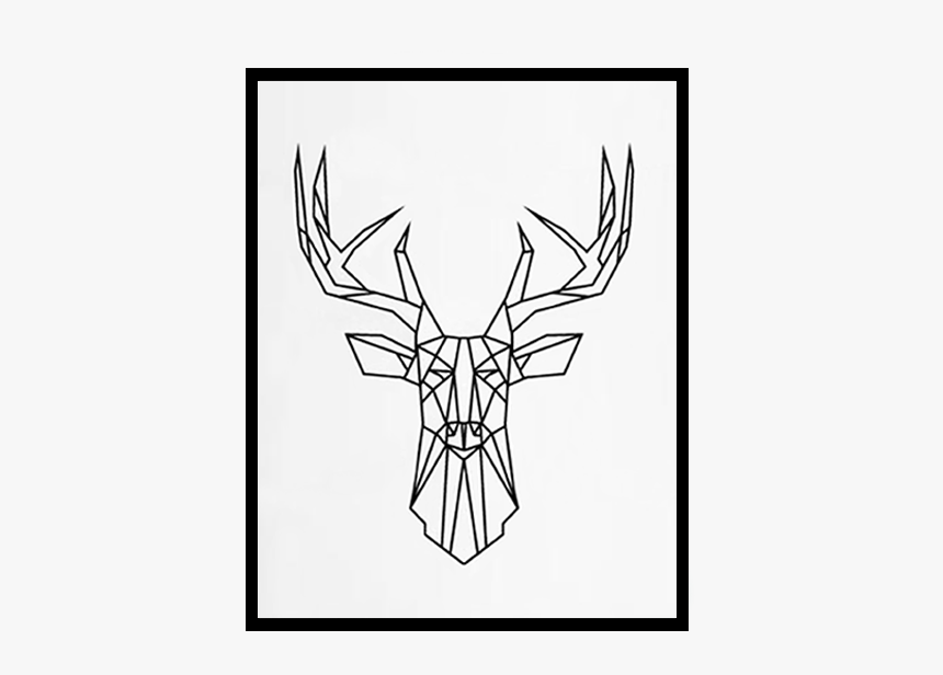 Deer Head Canvas Art Print - Deer Triangles, HD Png Download