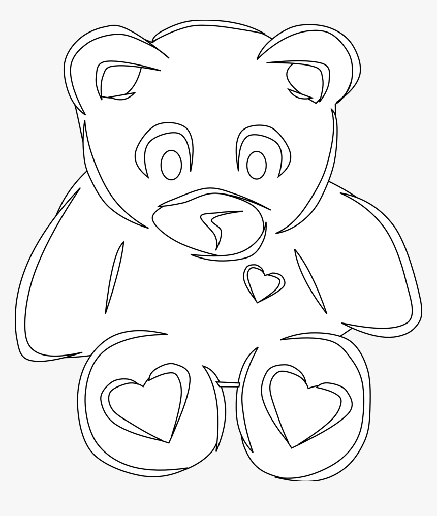 Bear He Black White Christmas Xmas Teddy Bear Stuffed - Bear, HD Png Download