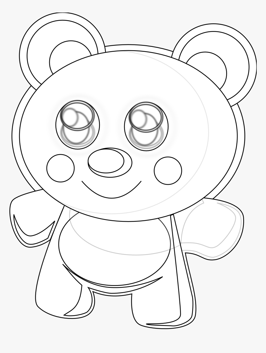 Cute Bear Black White Christmas Xmas Teddy Bear Stuffed - Cartoon, HD Png Download