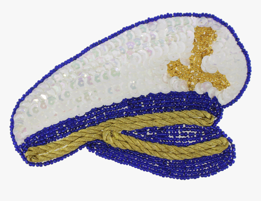 Captain S Sailor Hat Beaded & Sequin Applique - Sequined Captain Hat, HD Png Download