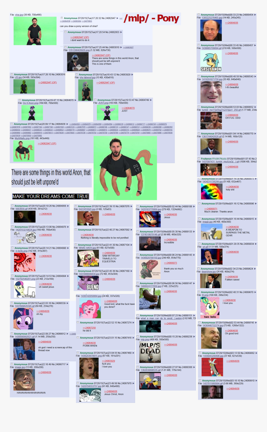 Shia Labeouf Pony 4chan, HD Png Download