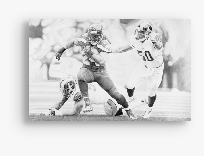 Beast Mode Marshawn Lynch Black And White, HD Png Download