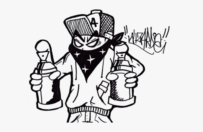 Drawn Graffiti Guy - Spray Graffiti, HD Png Download