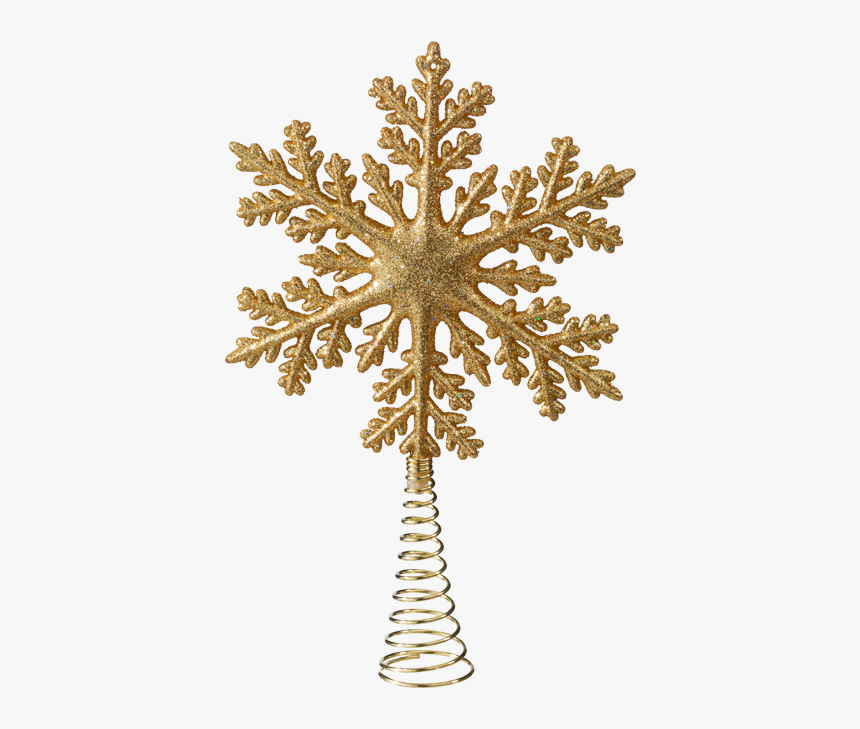 Tree Topper, Snowflake With Glitter, Gold - Christmas Tree Topper Png, Transparent Png