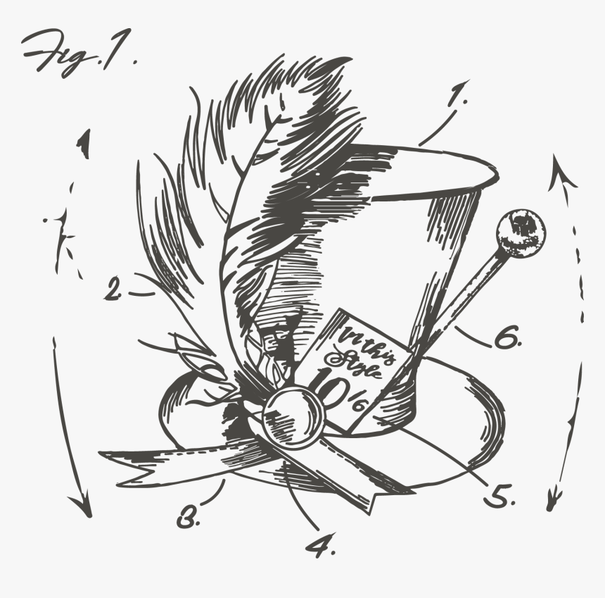 Transparent Mad Hatter Hat Png - Mad Hatter Hat Drawing, Png Download