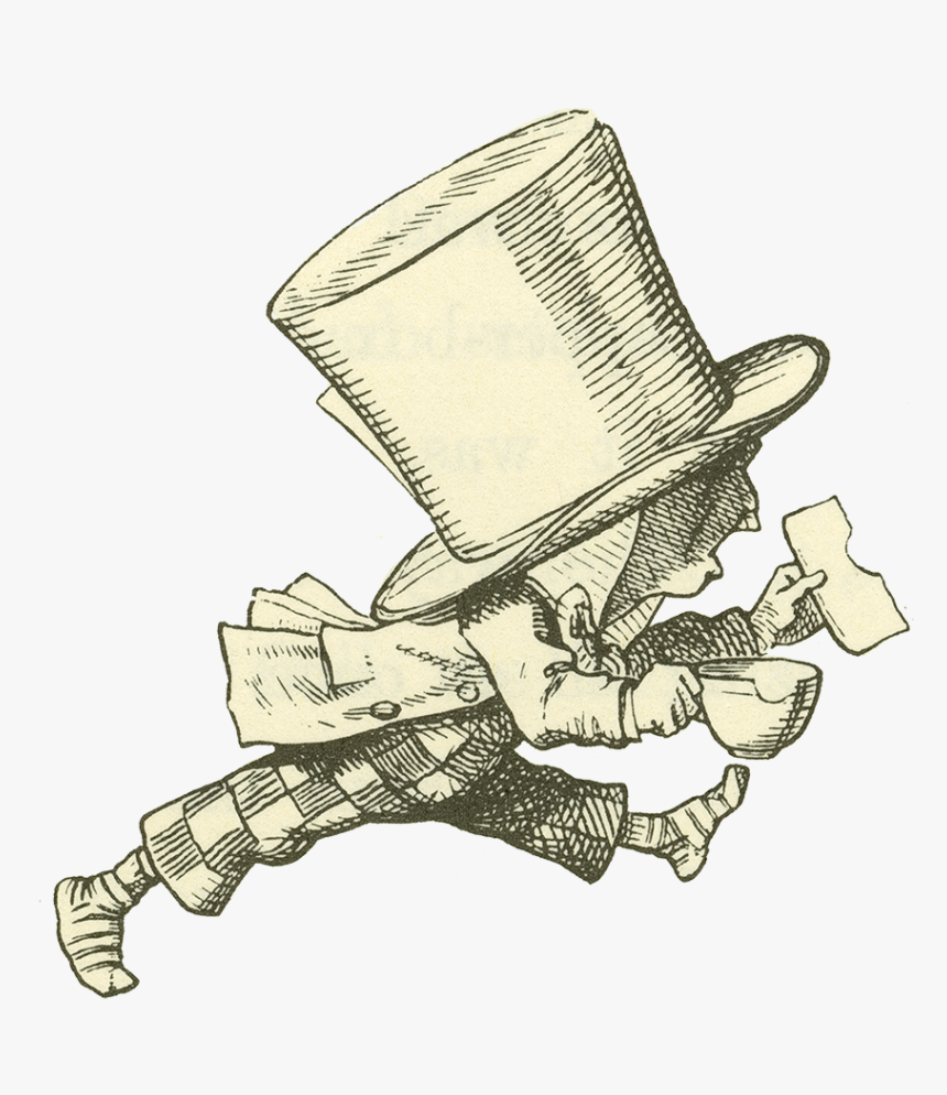 Mad Hatter Running - Alice In Wonderland Illustrations Mad Hatter, HD Png Download