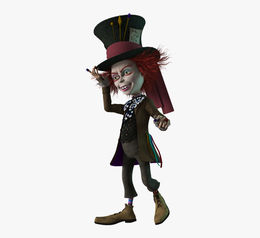 Mad, Hatter, Wonderland, 3d, Fantasy, Rendering, Alice - Mad Hatter Alice In Wonderland Png, Transparent Png