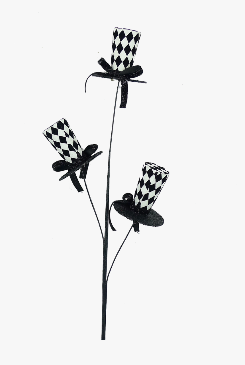 Black/wht Harlequin Top Hat Spray - Lily, HD Png Download