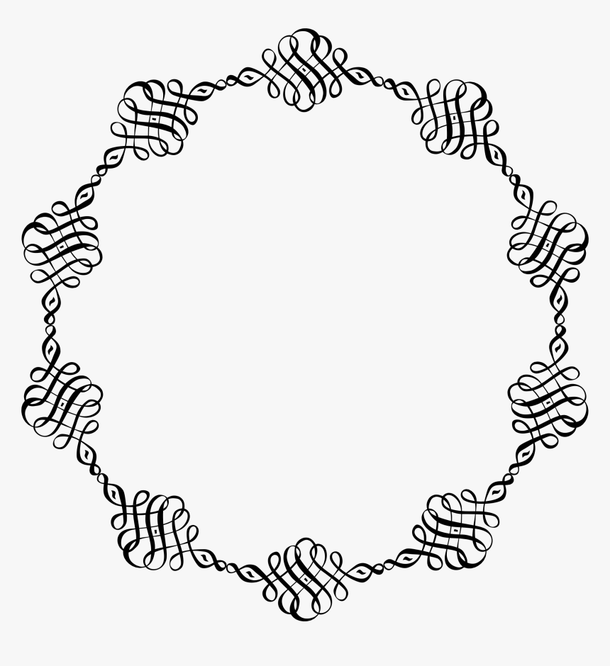 Abstract Line Art Flourish Frame Clip Arts - Transparent Background Png Fancy Border, Png Download