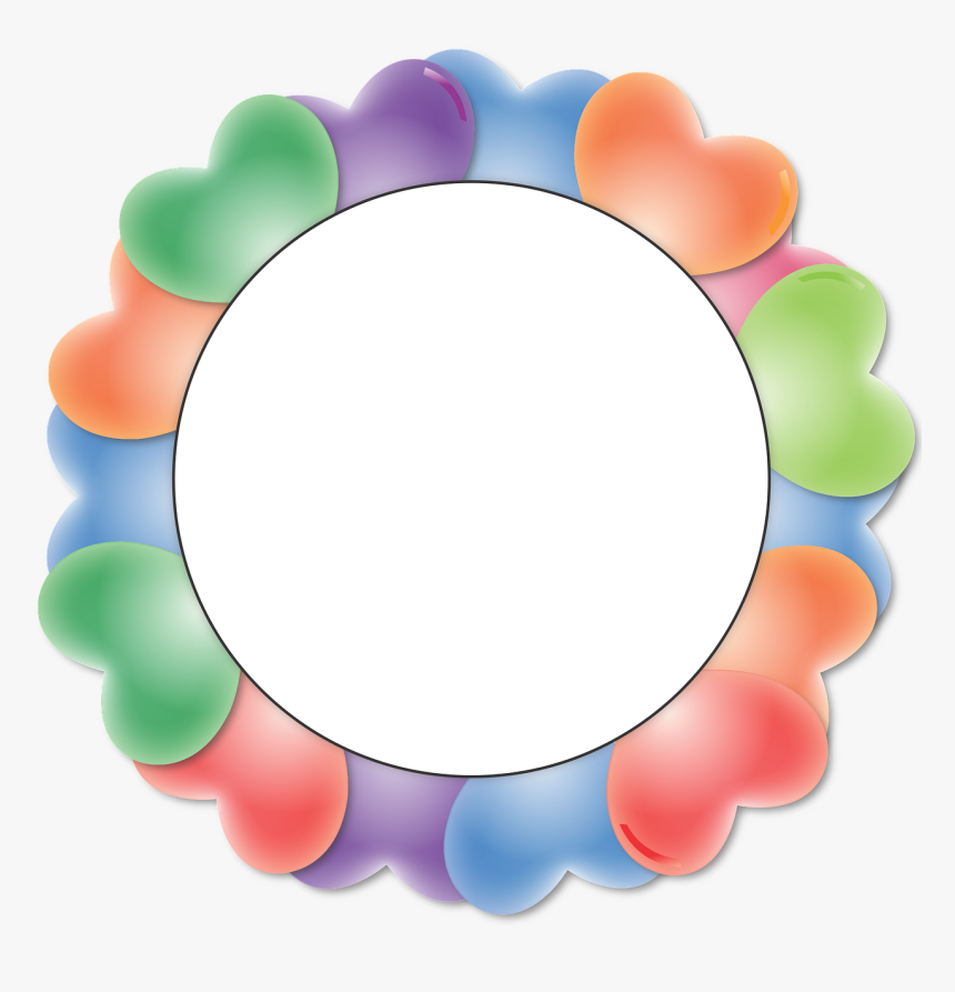 Balloons Circle Heart Frame Png Image - กรอบ รูป การ์ตูน วงกลม, Transparent Png