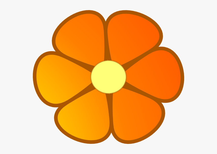 Orange Flowers Clip Art - Flower Clip Art Orange, HD Png Download