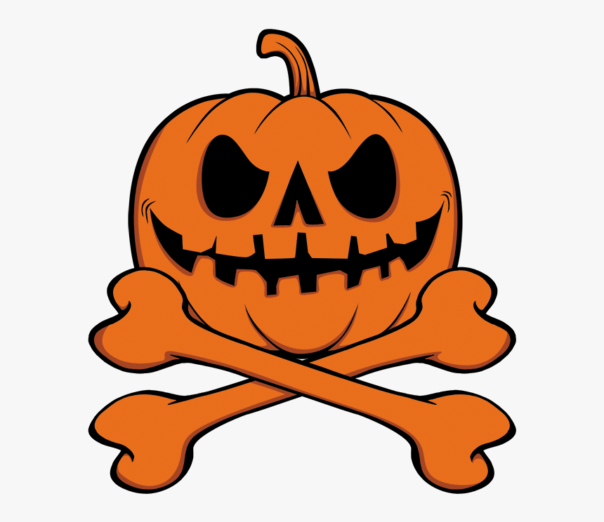 Pumpkin Skull And Crossbones - Halloween Shirts For Kids, HD Png Download