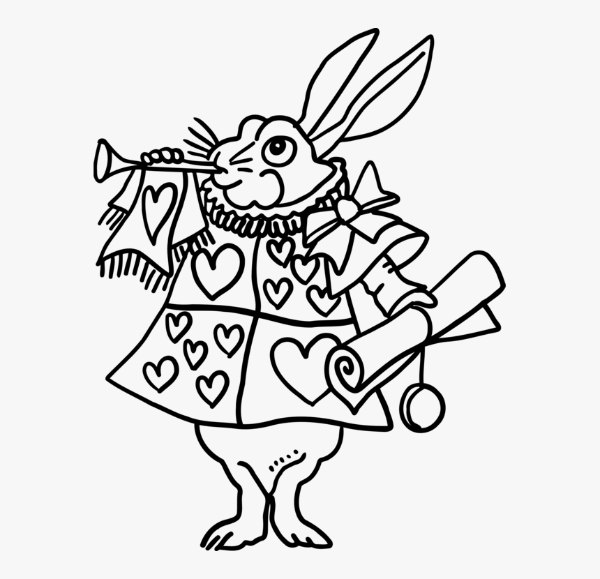 Transparent Alice In Wonderland Rabbit Png - Drawing Alice In Wonderland Rabbit, Png Download