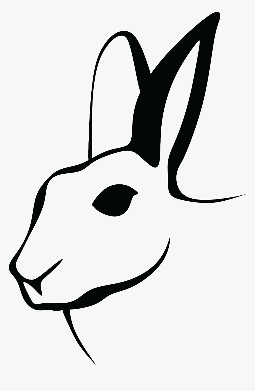 Free Clipart Of A Black And White Rabbit Head - Rabbit Head Clipart, HD Png Download