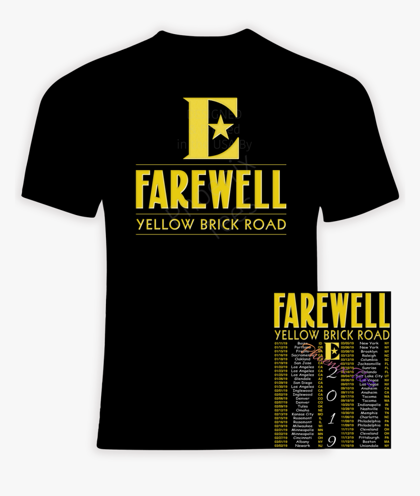 Elton John Farewell Yellow Brick Road 2019 T Shirt - Active Shirt, HD Png Download