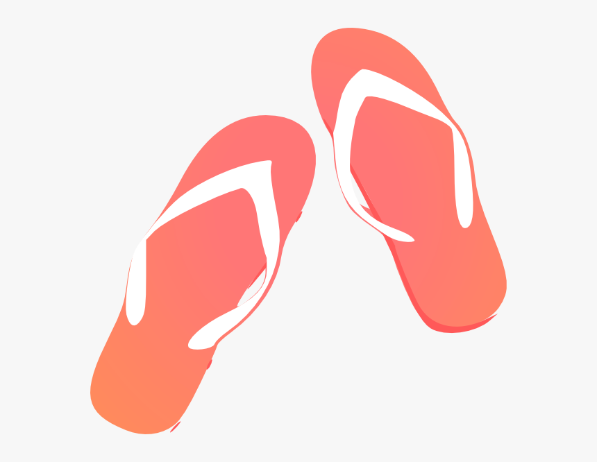 Dark Coral Flipflop Clip Art - Cartoon Blue Flip Flops, HD Png Download