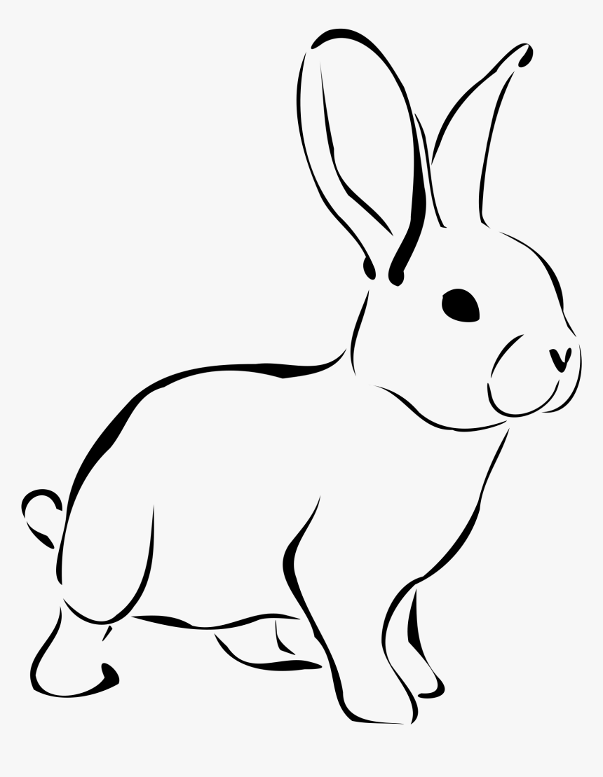 Rabbit Black And White Clipart , Png Download - Bunny Black And White Clipart, Transparent Png