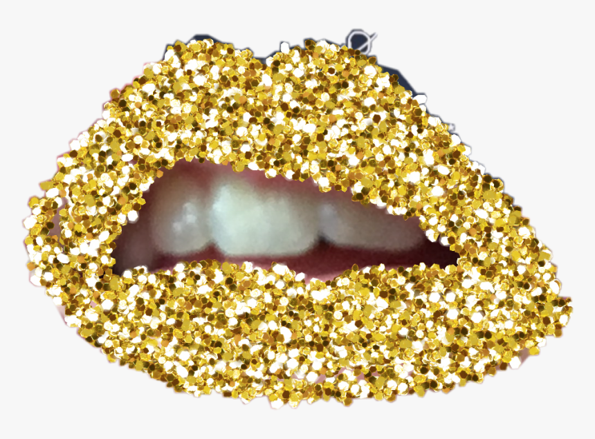 #gold #lips - Body Jewelry, HD Png Download