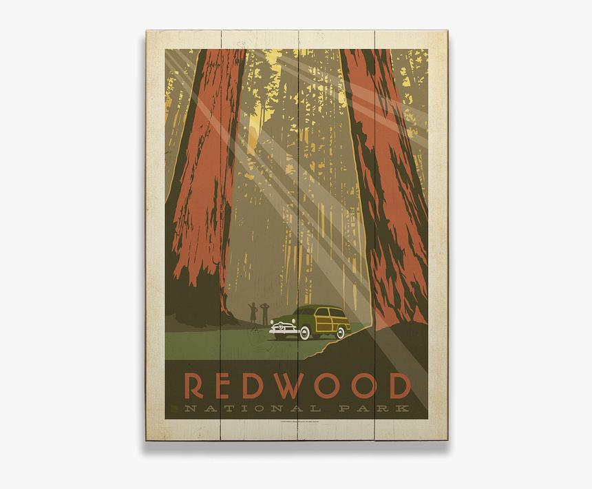 Vintage Redwoods National Park Posters, HD Png Download