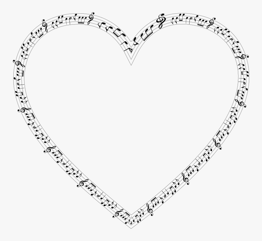 Musical Heart - Black And White Vintage Heart, HD Png Download