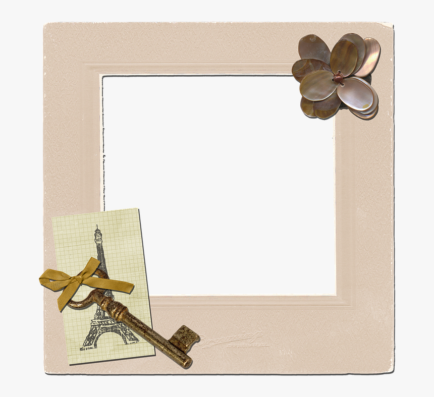Frame, Vintage, Key, Paris, Border, Vintage Frame, HD Png Download