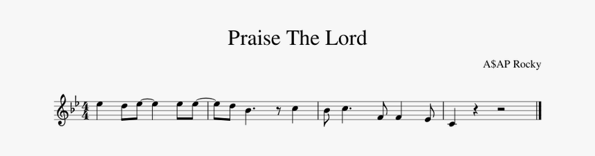 Asap Rocky Praise The Lord Flute Notes, HD Png Download