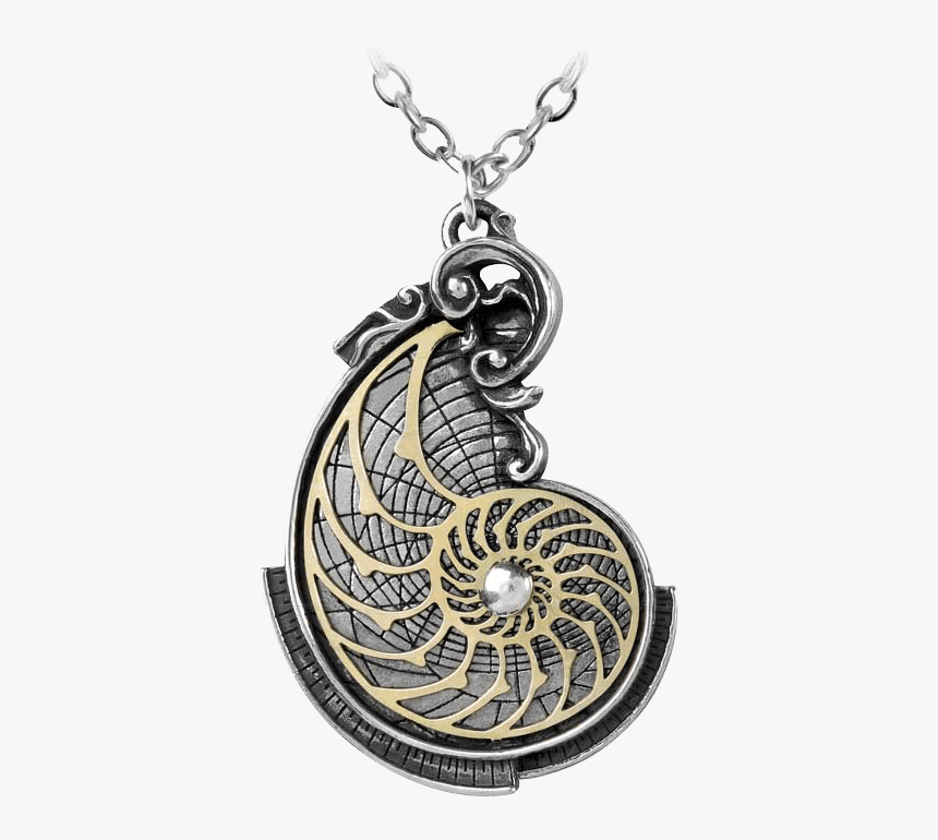 Fibonacci Golden Spiral Necklace - Steampunk Jewellery, HD Png Download
