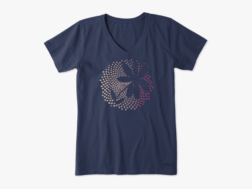 Women S Fibonacci Flower Crusher Vee - Life Is Good Shirt Dog, HD Png Download