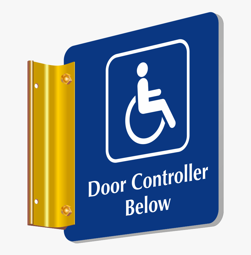 Door Controller Below Sign With Handicap Symbol - Boys Locker Room Signs, HD Png Download