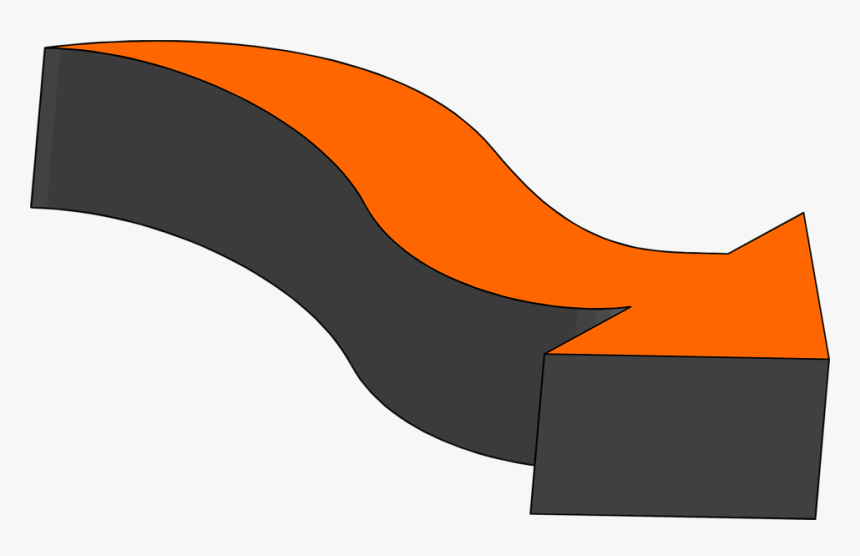 6232 Illustration Of A Curve Right 3d Arrow Pv - 3d Curve Arrows, HD Png Download