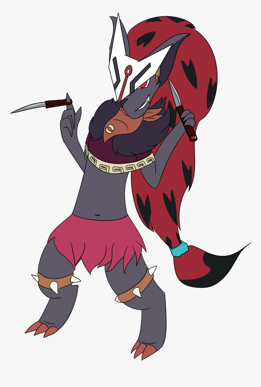 Tribal Zoroark - Cartoon, HD Png Download