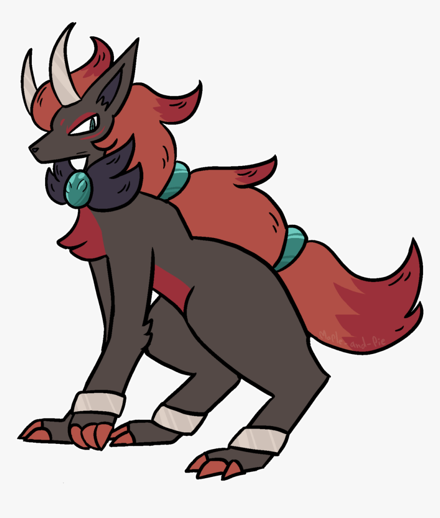 Zoroark And Houndoom Fusion I Did For @runaway-modblog - Cartoon, HD Png Download