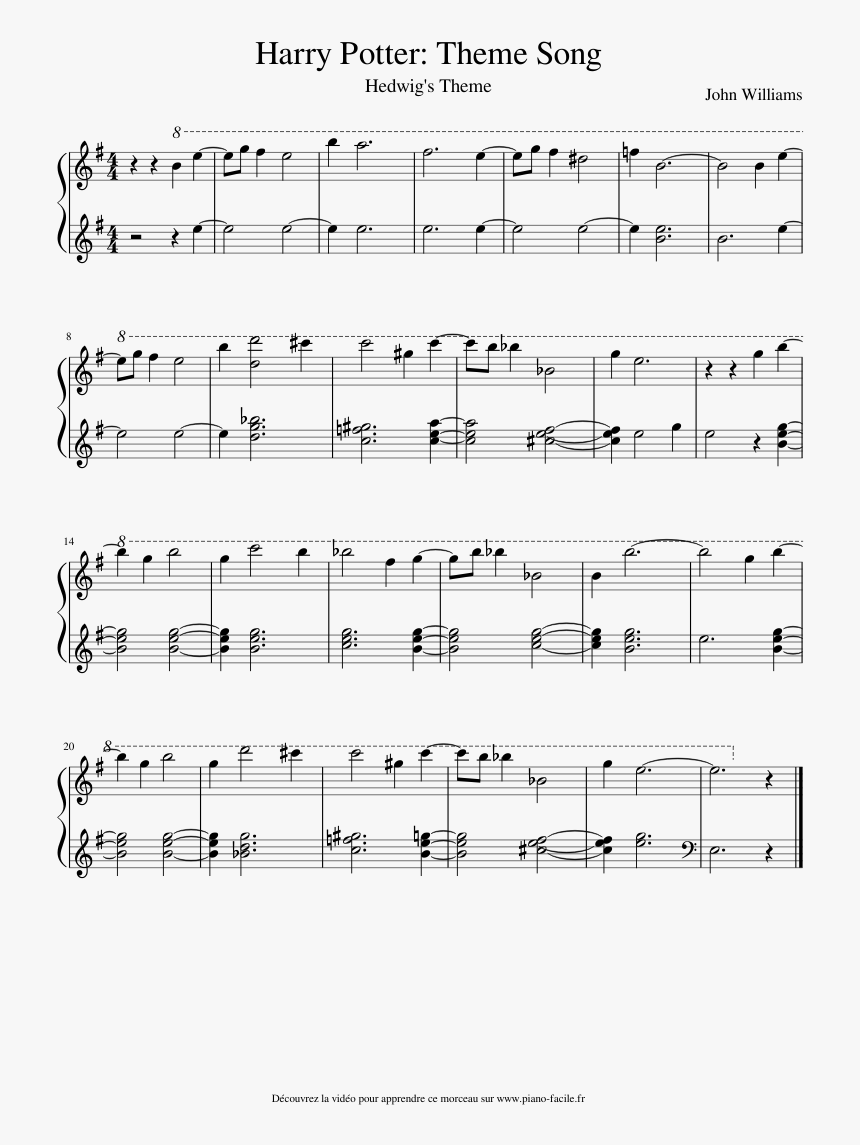 Harry Potter Theme Song Piano Sheet Music Printable Free