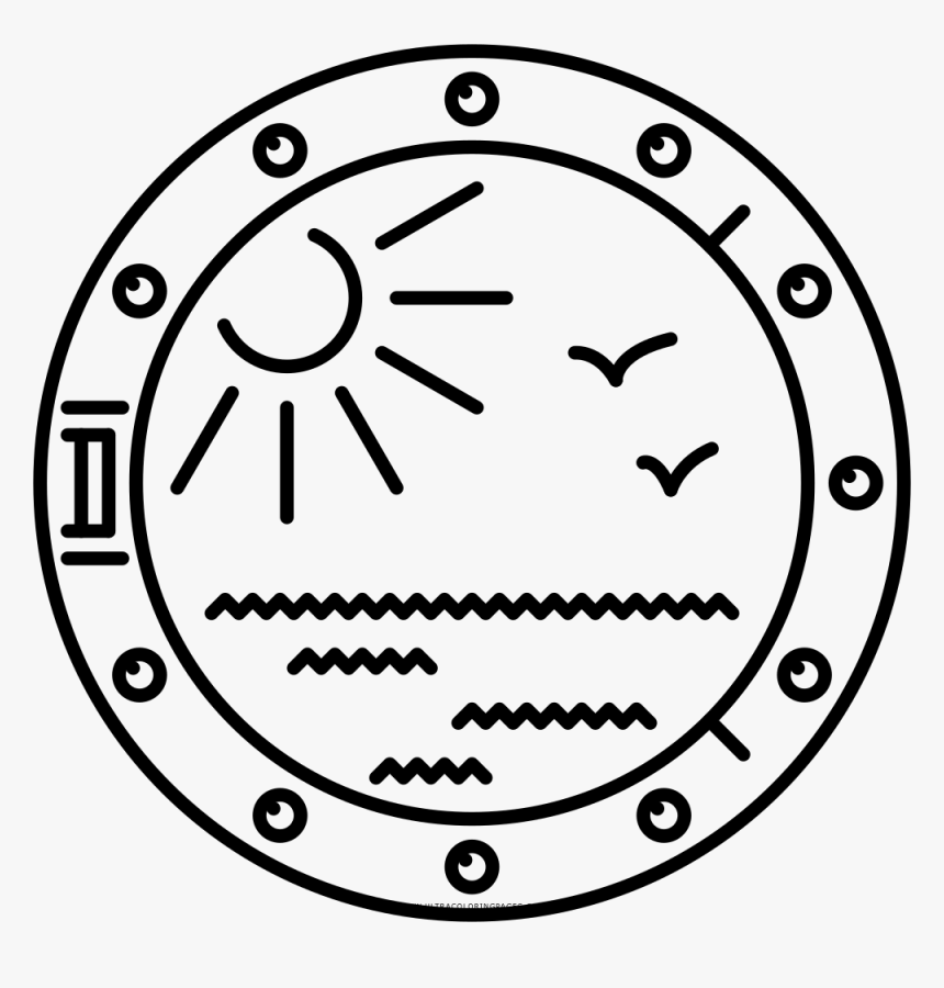 Porthole Coloring Page - Circle, HD Png Download