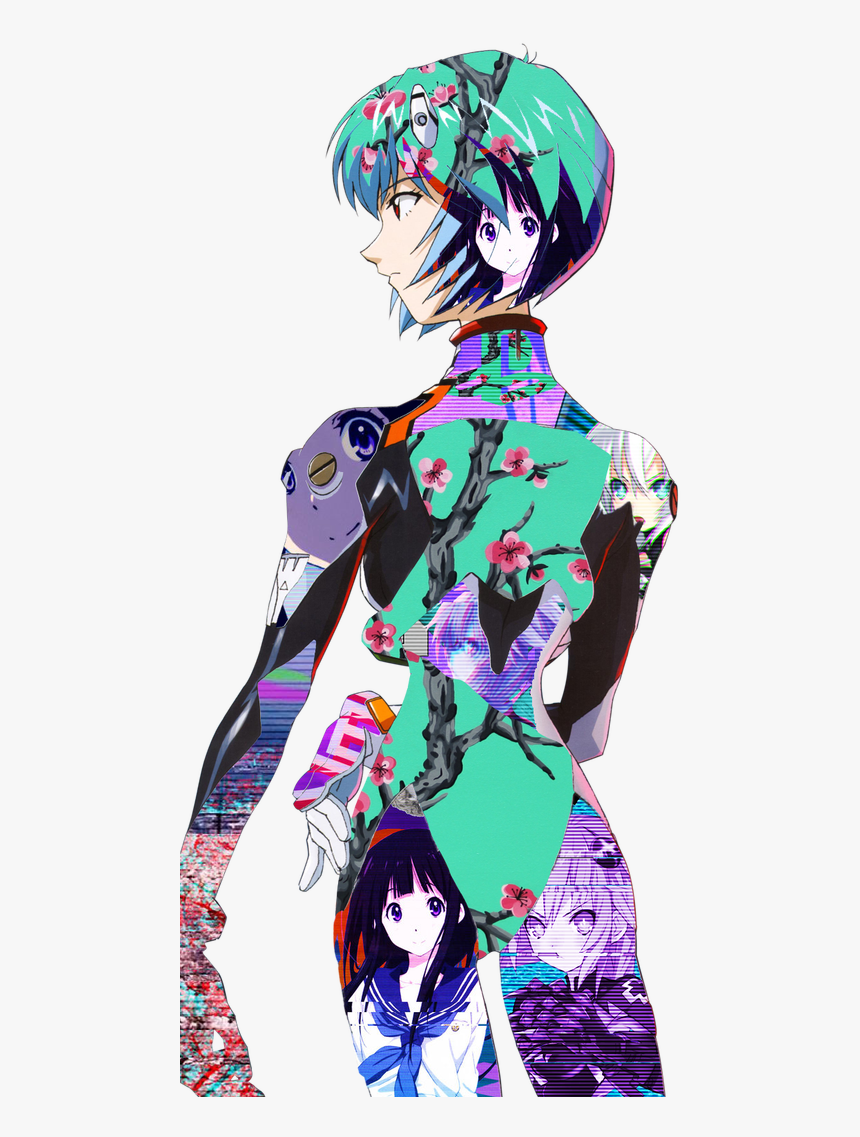 Vaporwave Vector Christmas - Vaporwave Rei Ayanami, HD Png Download