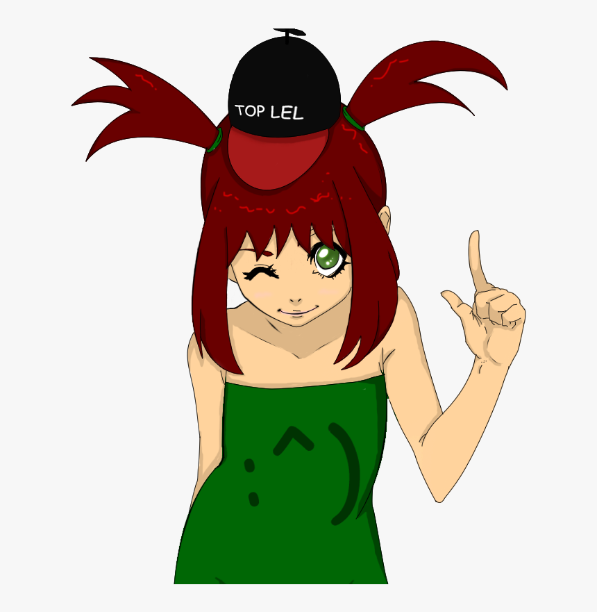 Top Lel Red Face Green Facial Expression Vertebrate - Cartoon, HD Png Download