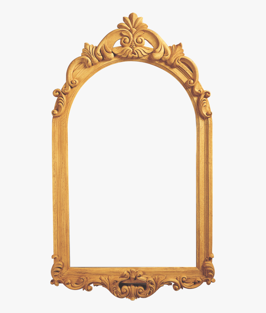 Wooden Mirror Frame Png, Transparent Png