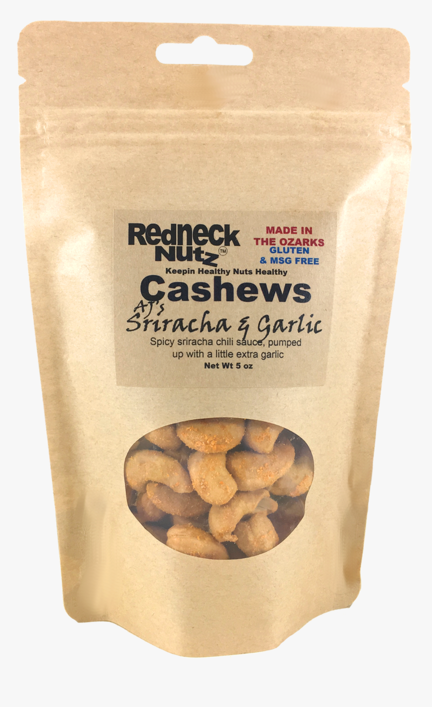 J S Sriracha & Garlic Cashews 5oz Resealable Pouch, HD Png Download