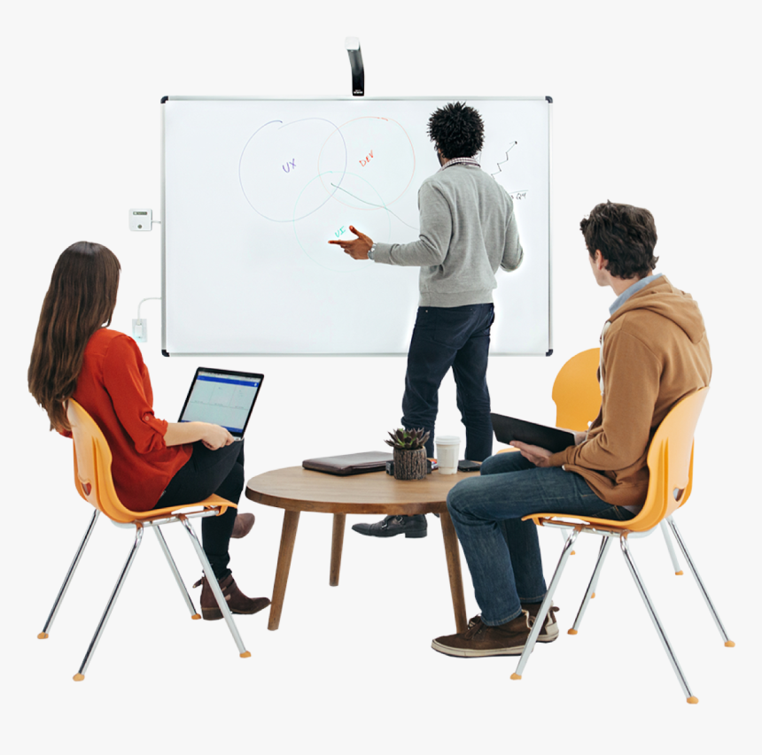 Professionals Meeting While Utilizing A Whiteboard - Whiteboard, HD Png Download