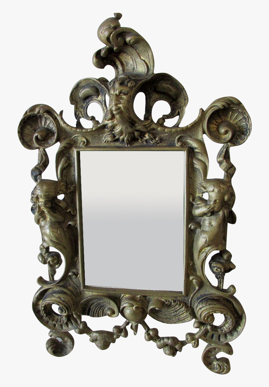Antique Mirror Frame Tattoo Art Nouveau Filigree Art - Antique Mermaid Frame, HD Png Download