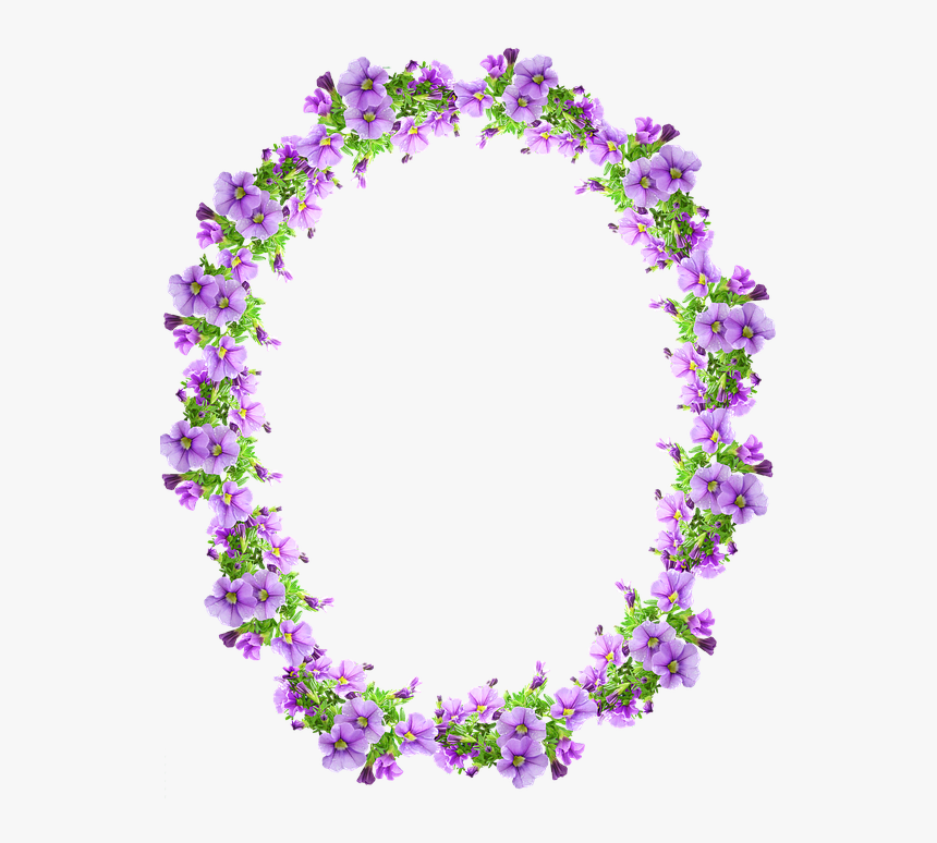 Frame, Border, Mauve, Flowers, Decorative - Circle Purple Frame Hd Png, Transparent Png
