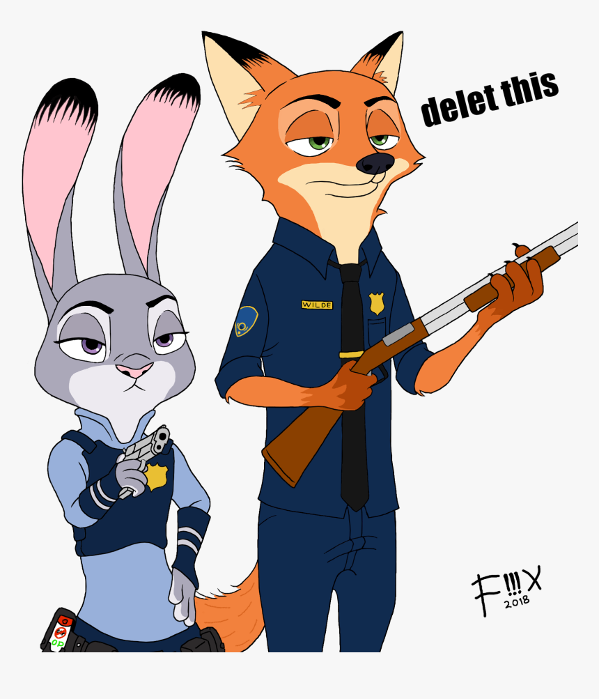 Удали Это Nick-angel, Nick Wilde, Judy Hopps, Зверополис - Nick Wilde Gun Png, Transparent Png