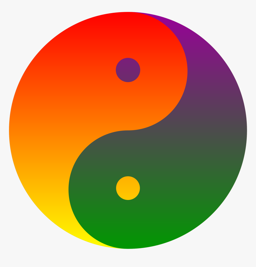 Rainbow Blend Yin Symbols - Ying Yang Clip Art, HD Png Download