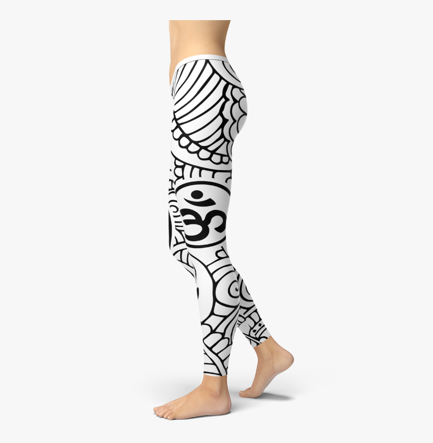 Yin And Yang Om Sign Leggings Yoga Pants Athleisure - Leggings, HD Png Download