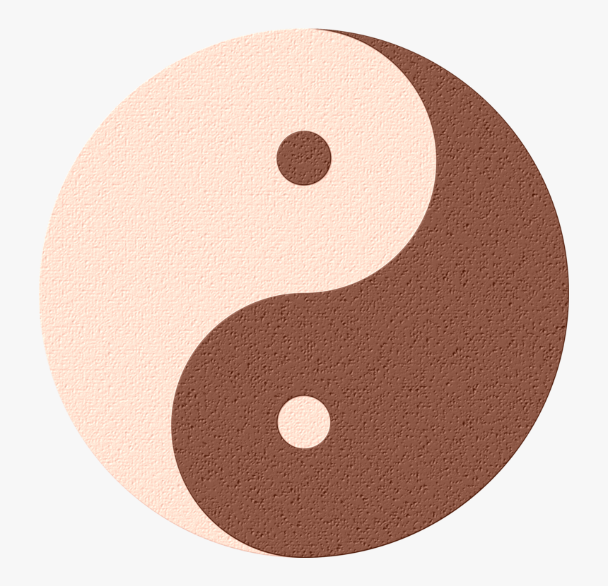 Circle,material,yin And Yang - Yin Yang Brown White, HD Png Download