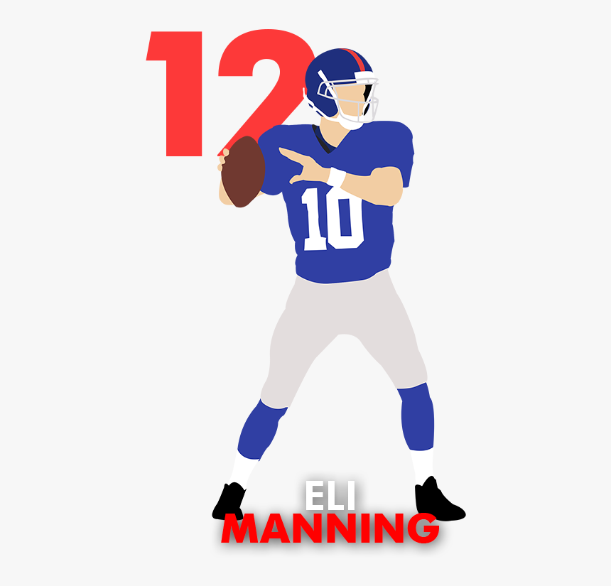 Transparent Quarterback Clipart - Eli Manning Clip Art, HD Png Download