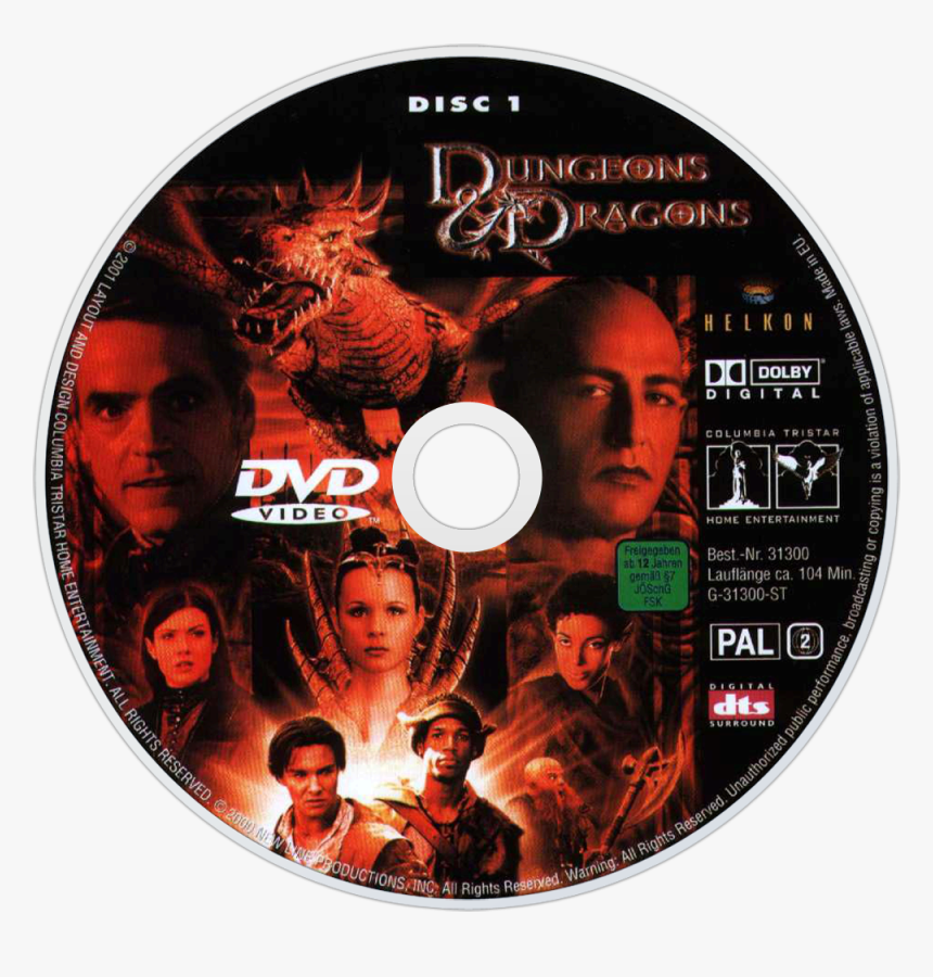 Dungeons & Dragons Dvd Disc Image - Dungeons & Dragons 2000 Dvd, HD Png Download