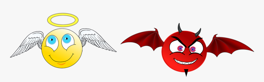 Cartoon, Angel, Devil, Hell, Sky, God - Angel Devil Cartoon, HD Png Download