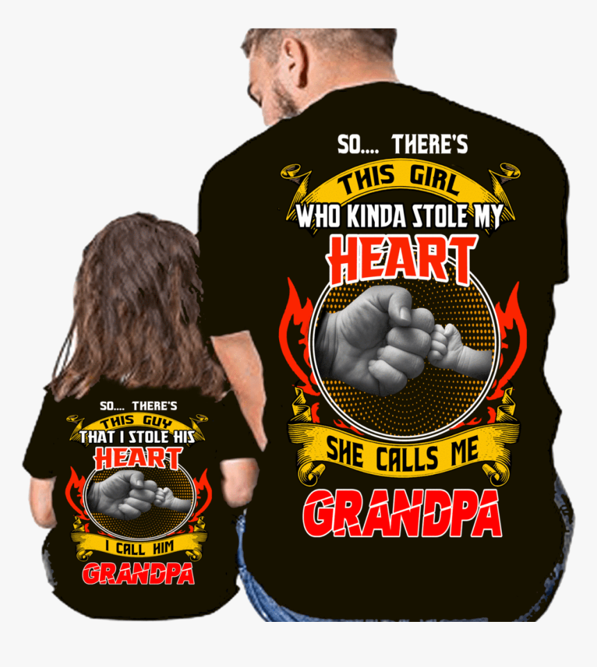 Stole My Heart Grandpa And Granddaughter - Grandpa Granddaughter T Shirt, HD Png Download