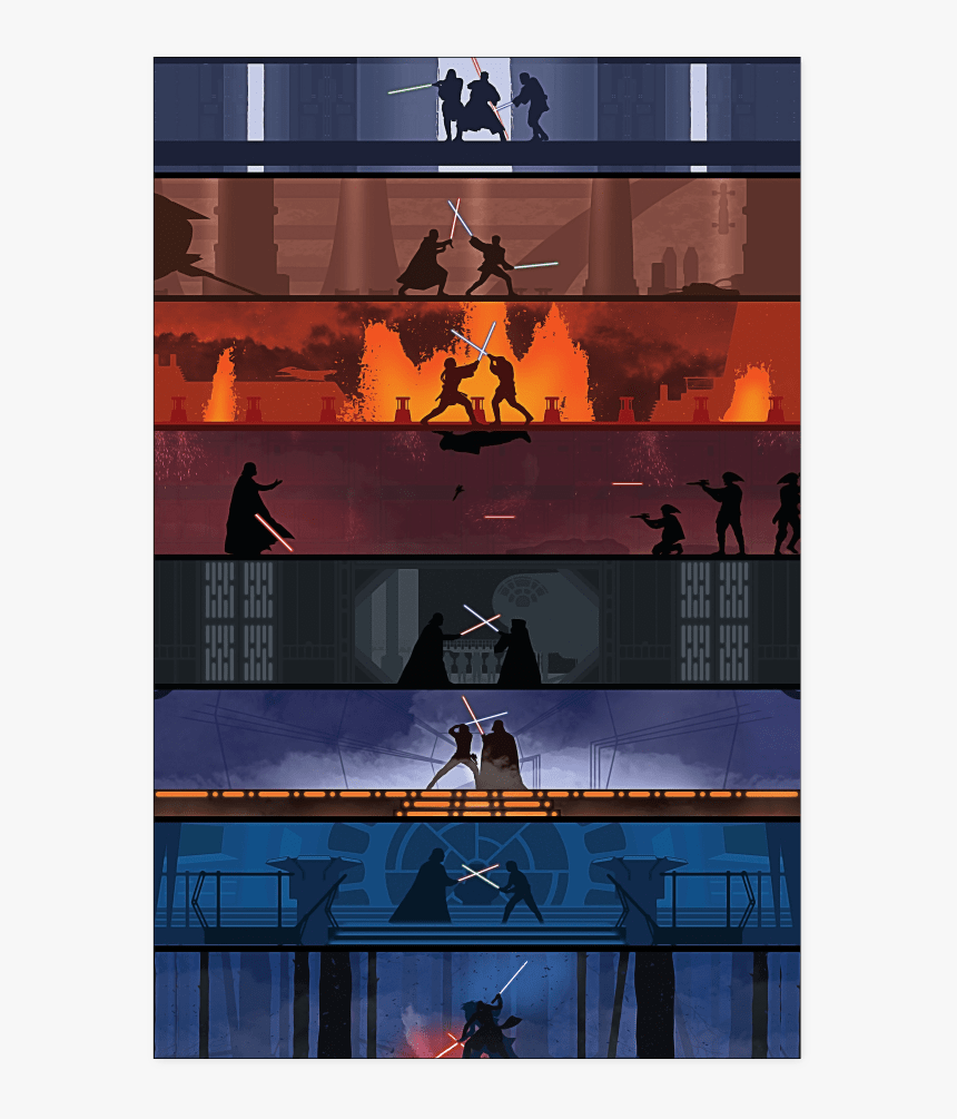Star Wars Lightsaber Fight Poster, HD Png Download